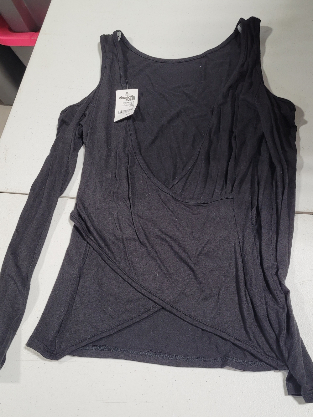 Charlotte Russe Black Sleeveless Wrap Tank Top